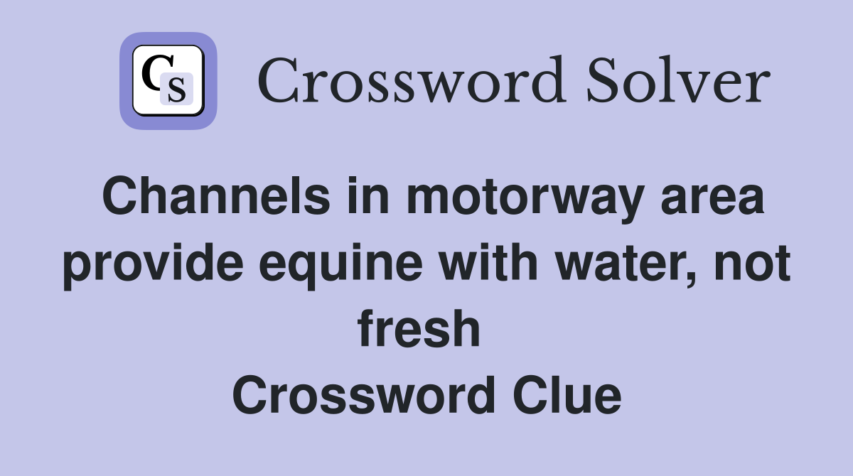 Channels in motorway area provide equine with water, not fresh  Crossword Clue