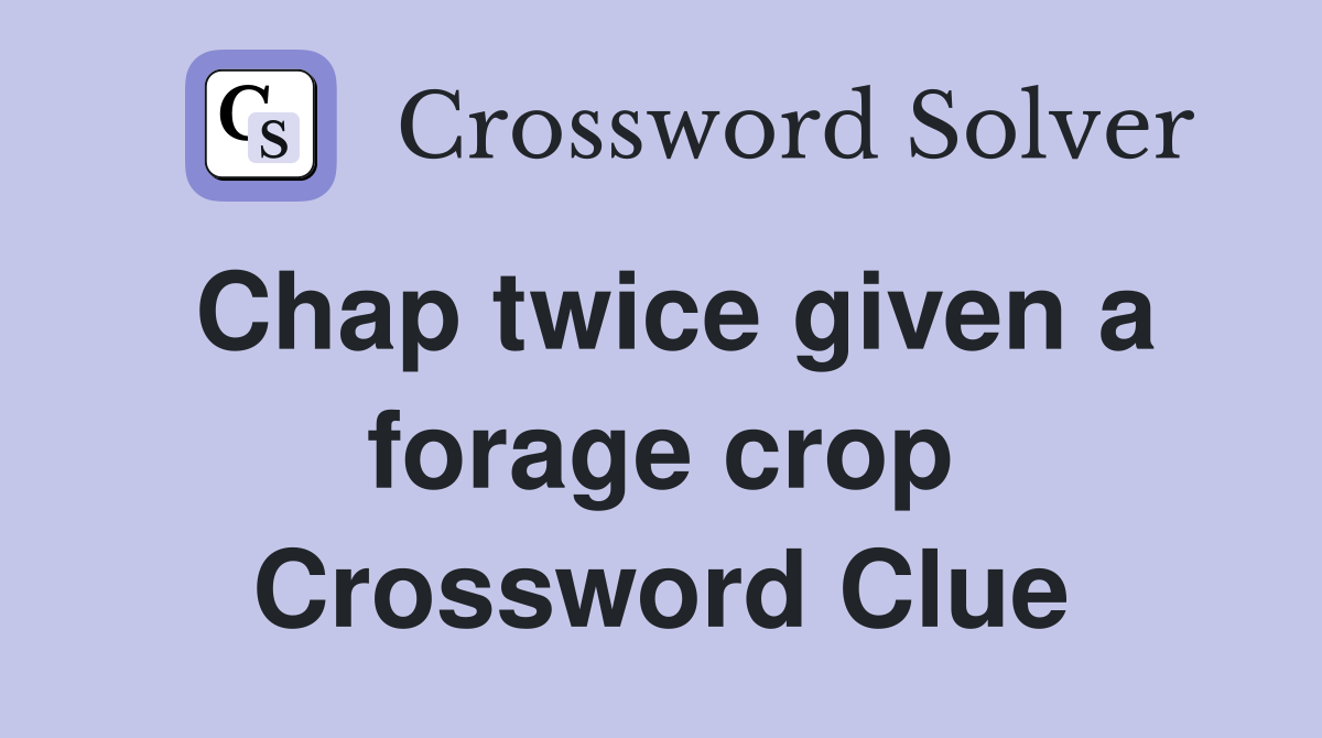 Chap twice given a forage crop Crossword Clue