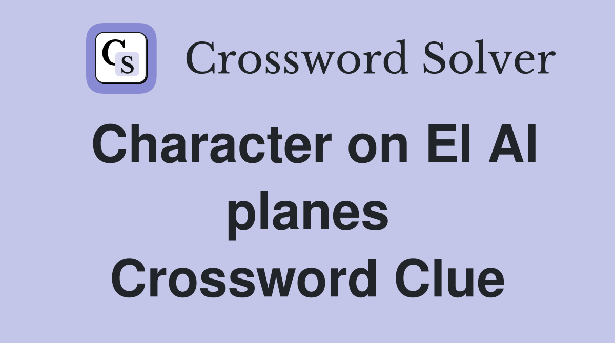 Character on El Al planes Crossword Clue