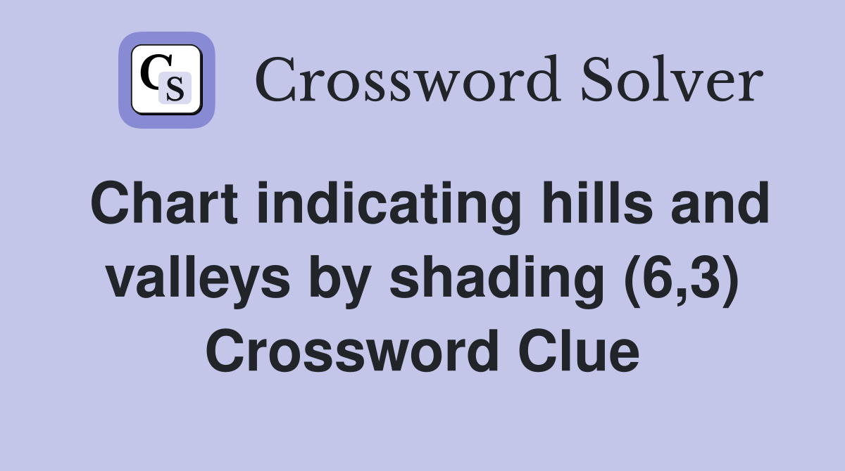 Chart indicating hills and valleys by shading (6,3) Crossword Clue