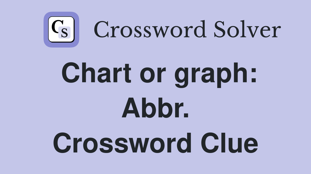 Chart or graph: Abbr. Crossword Clue