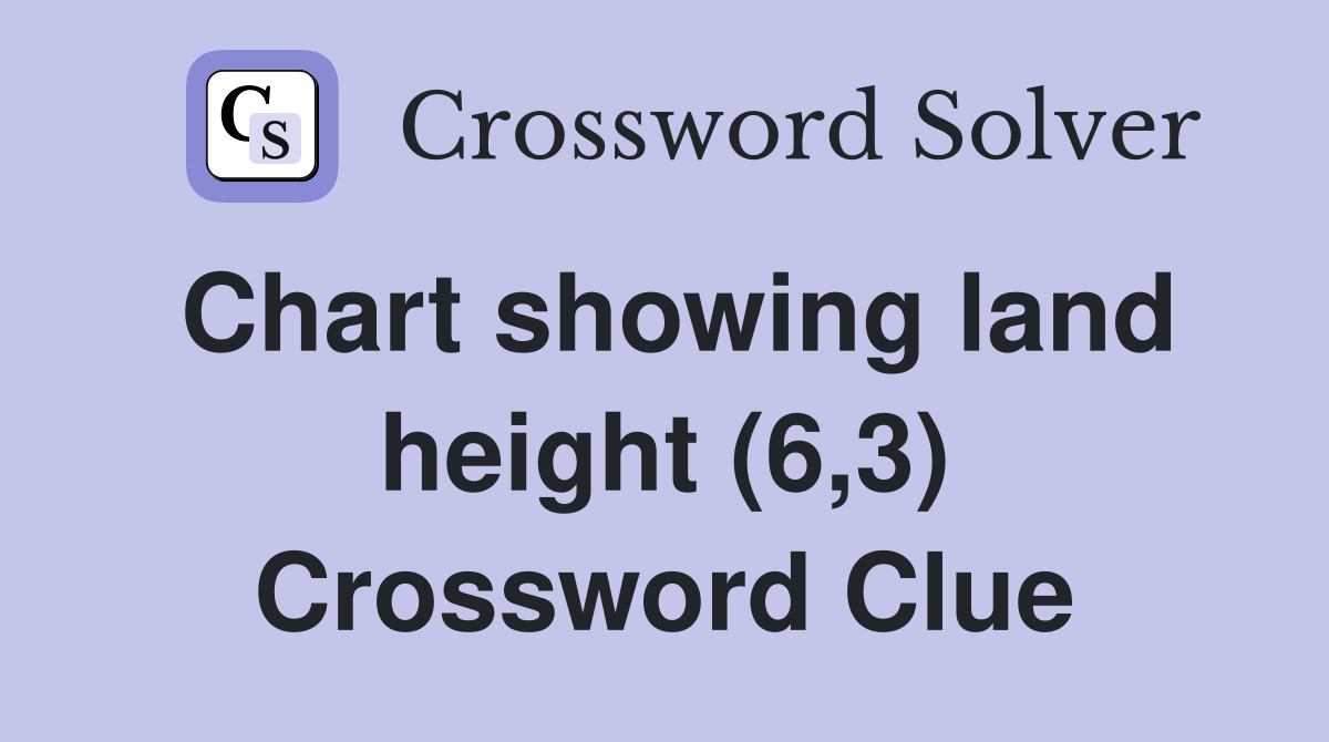 Chart showing land height (6,3) Crossword Clue