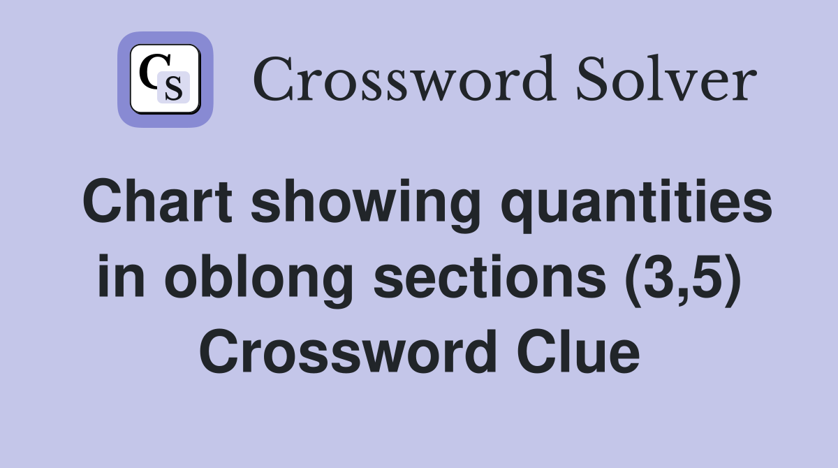Chart showing quantities in oblong sections (3,5) Crossword Clue