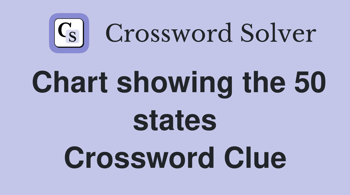 Chart showing the 50 states Crossword Clue