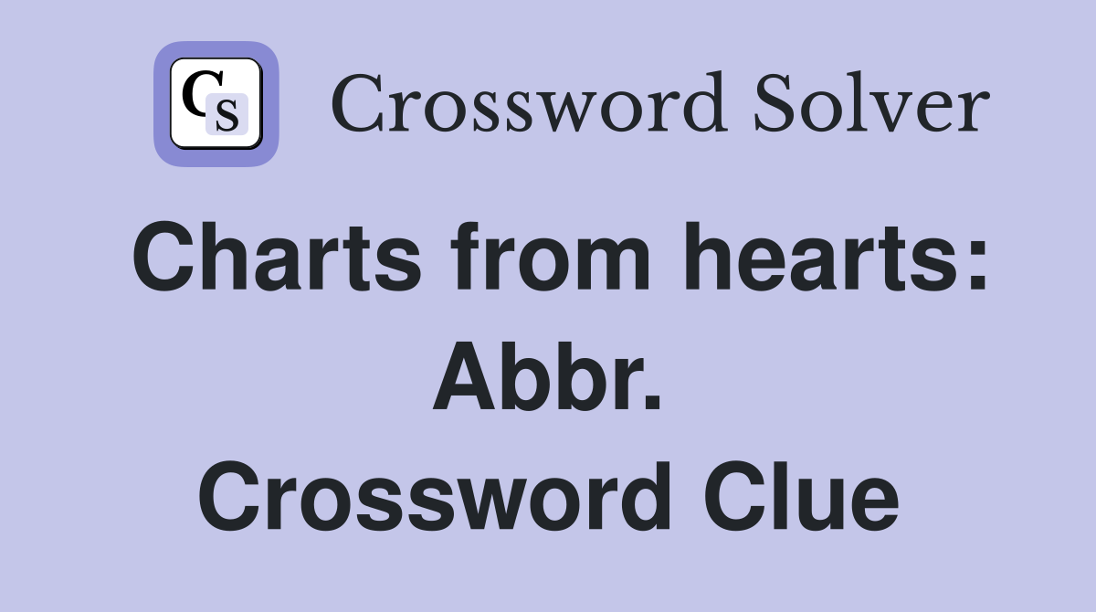 Charts from hearts: Abbr. Crossword Clue