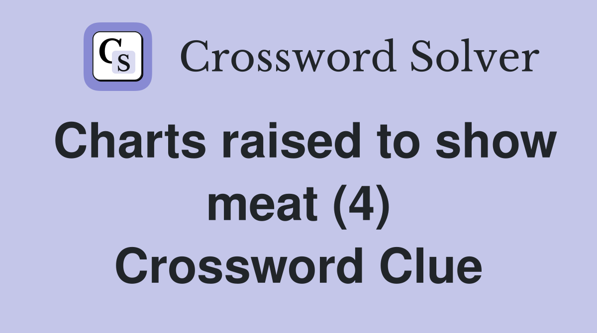 Charts raised to show meat (4) Crossword Clue