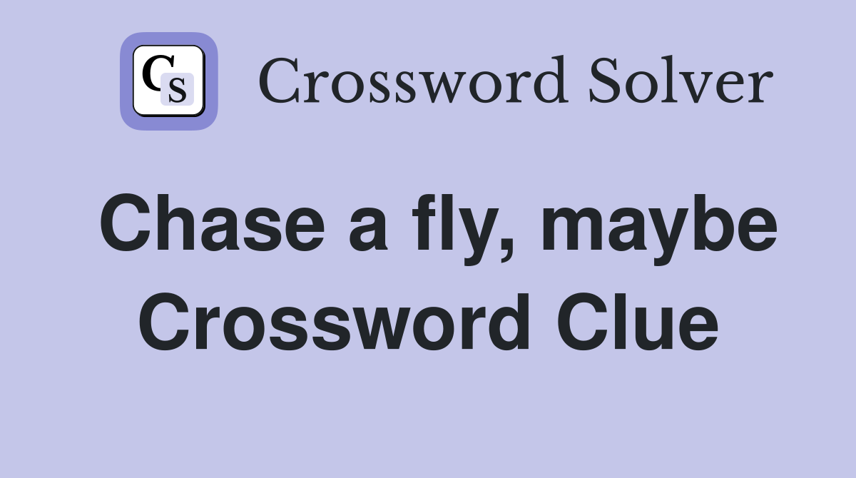 Chase a fly, maybe Crossword Clue