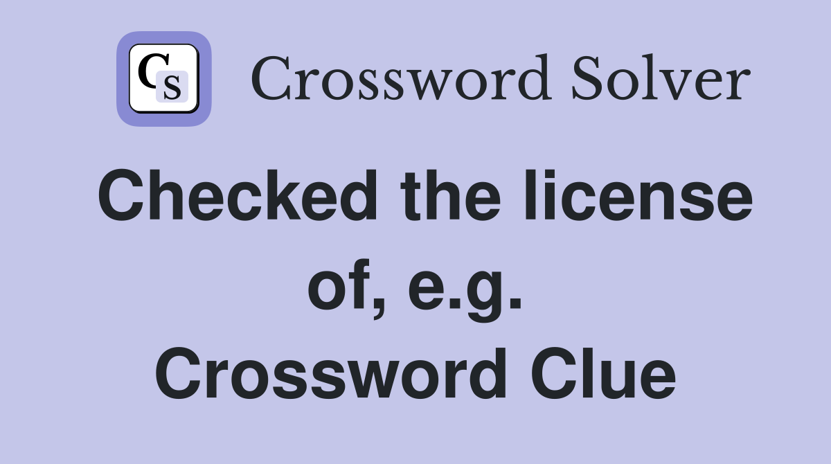 Checked the license of, e.g. Crossword Clue