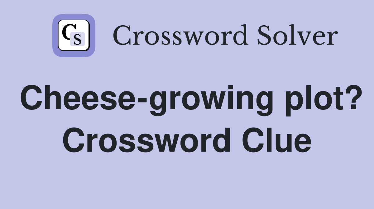 Cheese-growing plot? Crossword Clue