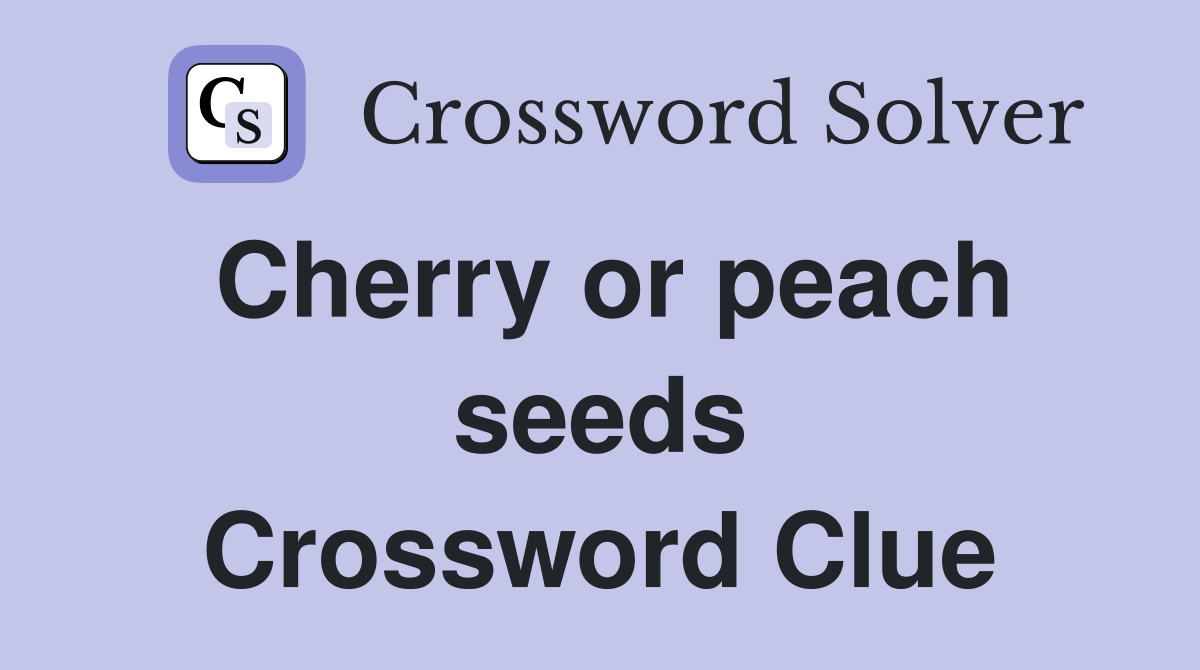 Cherry or peach seeds Crossword Clue