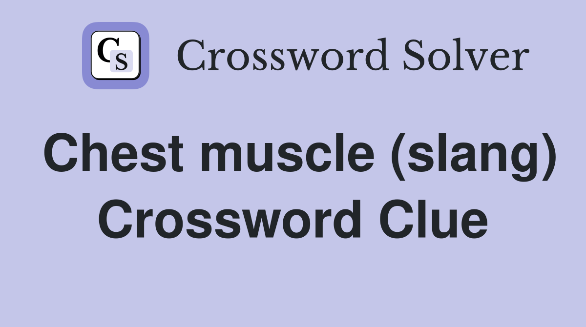 Chest muscle (slang) Crossword Clue