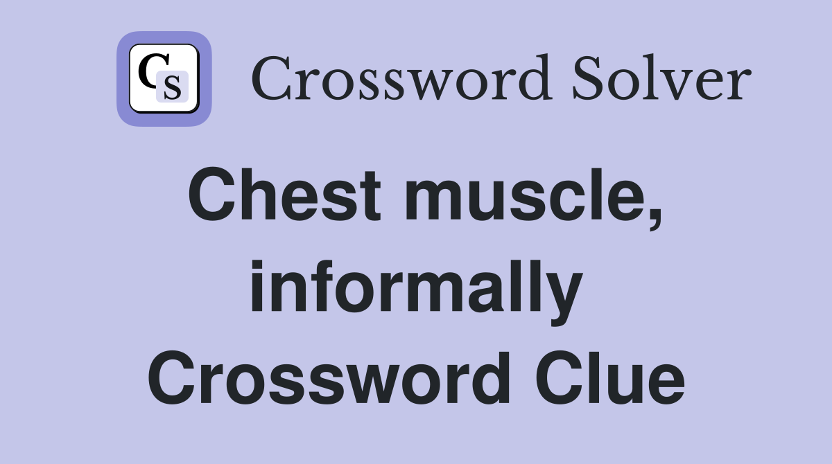 Chest muscle, informally Crossword Clue