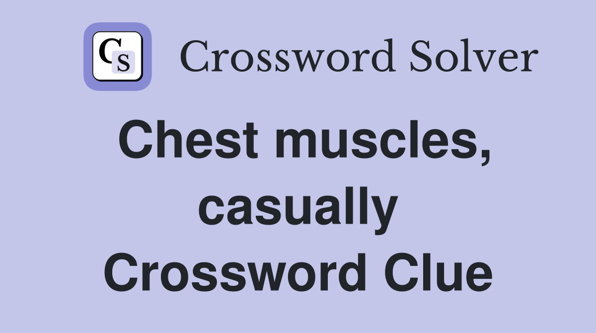 Chest muscles, casually Crossword Clue