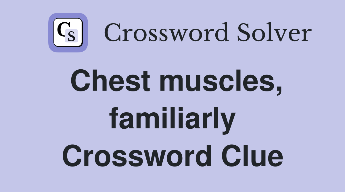 Chest muscles, familiarly Crossword Clue