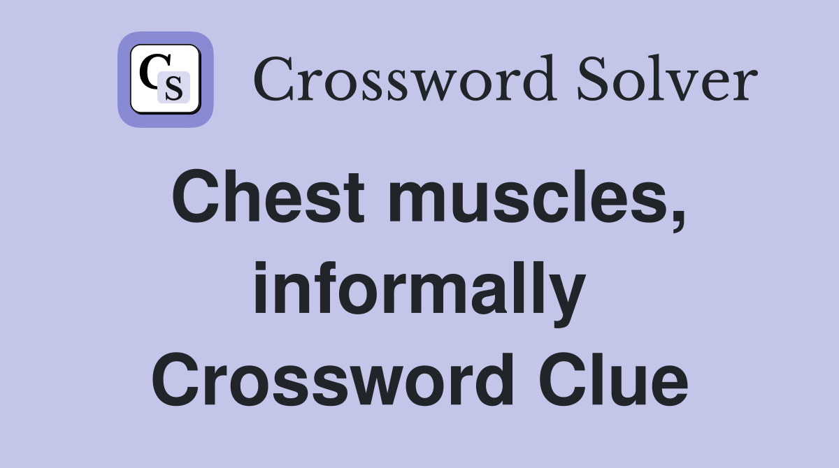Chest muscles, informally Crossword Clue