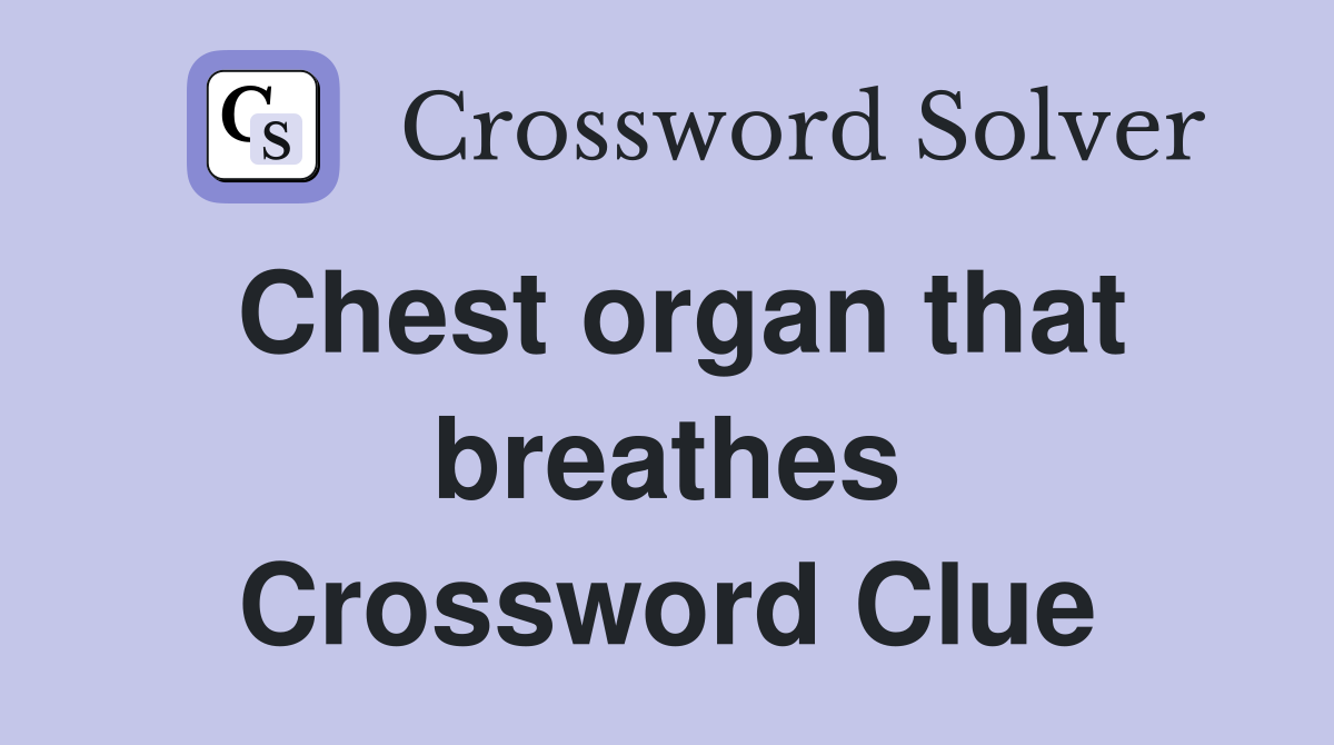 Chest organ that breathes Crossword Clue