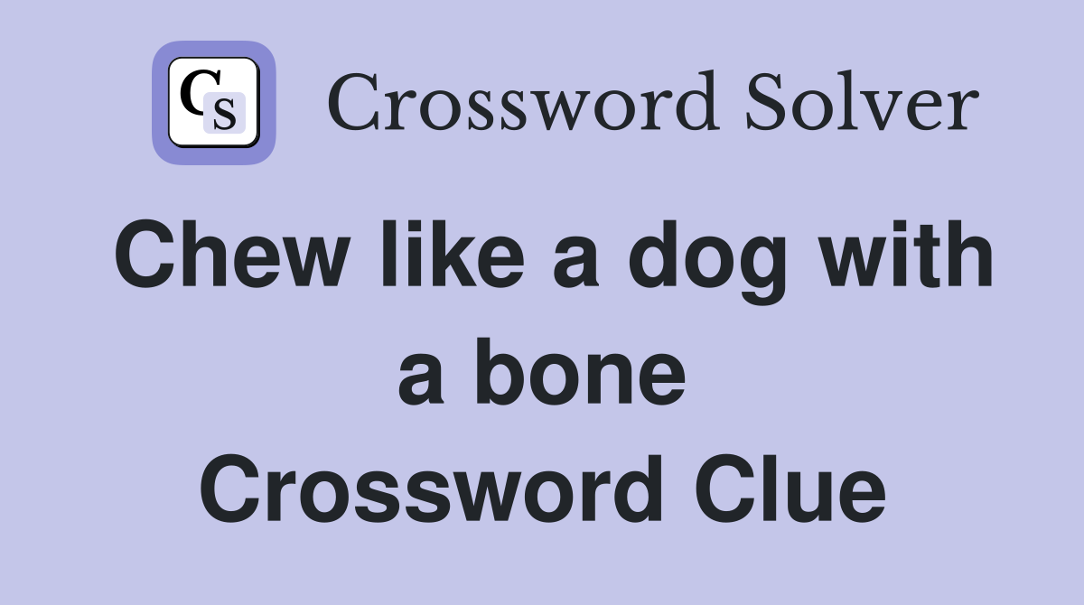 Chew like a dog with a bone Crossword Clue