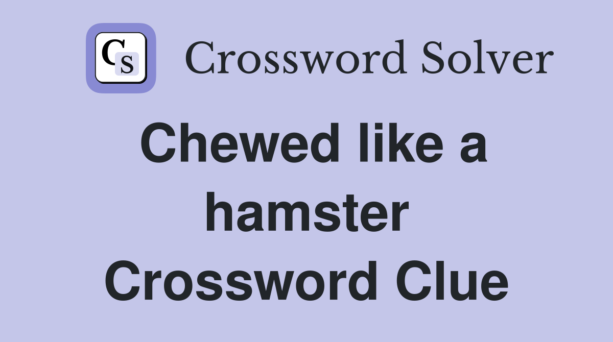 Chewed like a hamster Crossword Clue