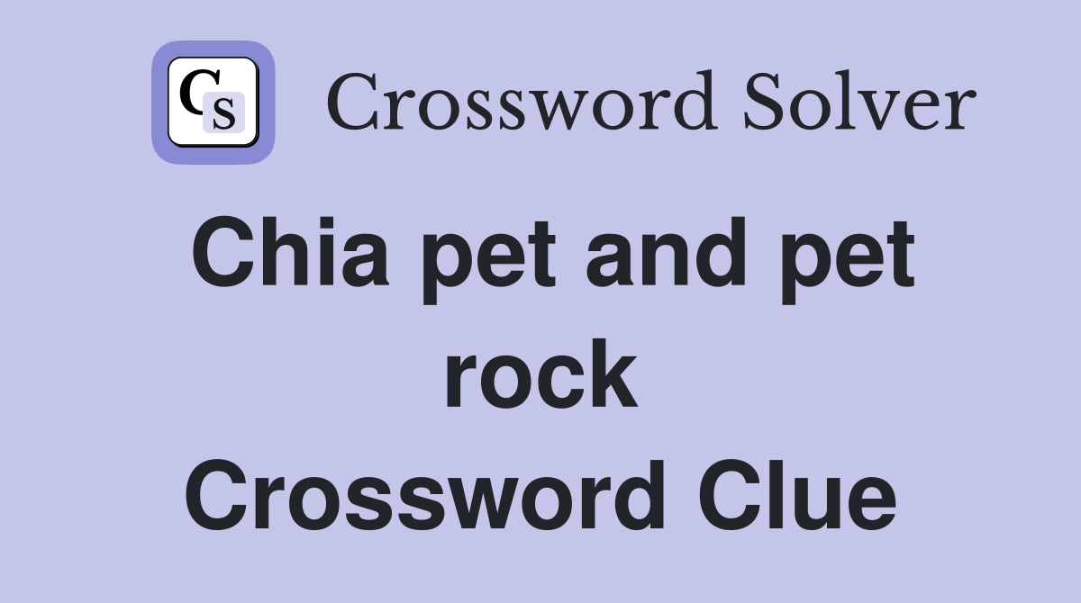 Chia pet and pet rock Crossword Clue