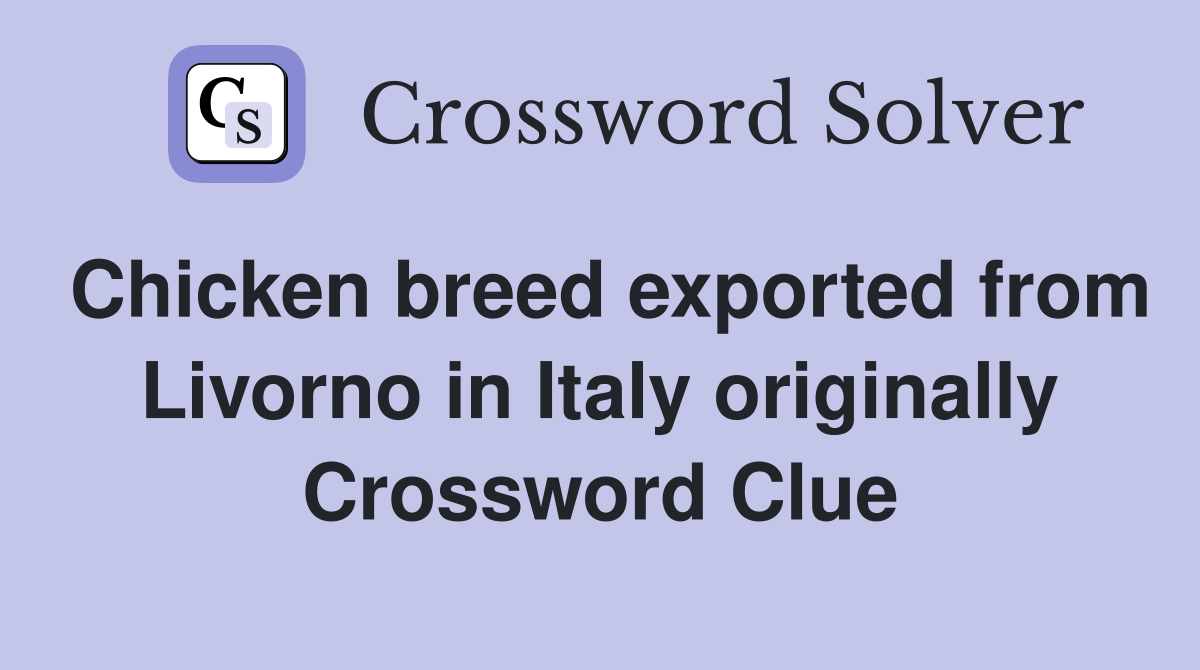 Chicken breed exported from Livorno in Italy originally Crossword Clue