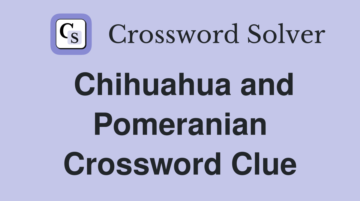 Chihuahua and Pomeranian Crossword Clue