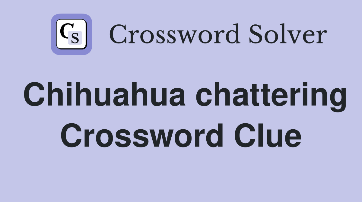 Chihuahua chattering Crossword Clue