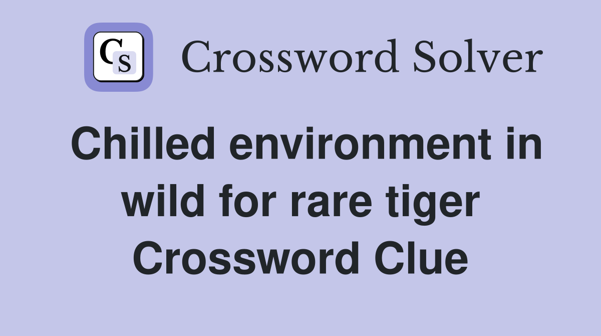Chilled environment in wild for rare tiger Crossword Clue