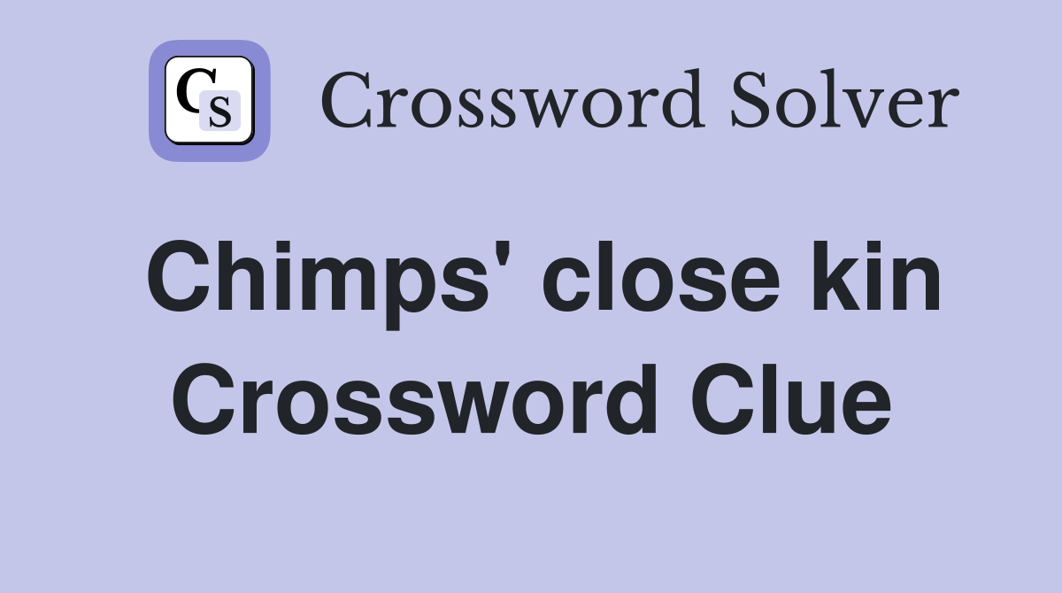 Chimps' close kin Crossword Clue
