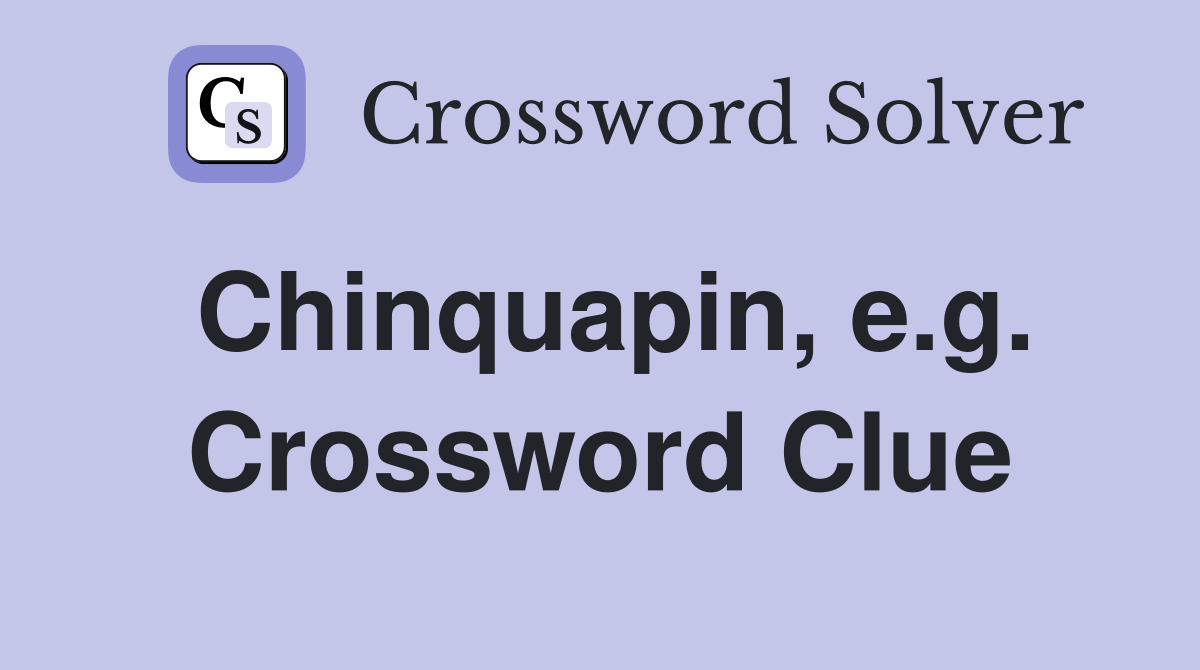 Chinquapin, e.g. Crossword Clue