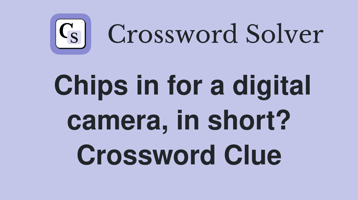 Chips in for a digital camera, in short? Crossword Clue