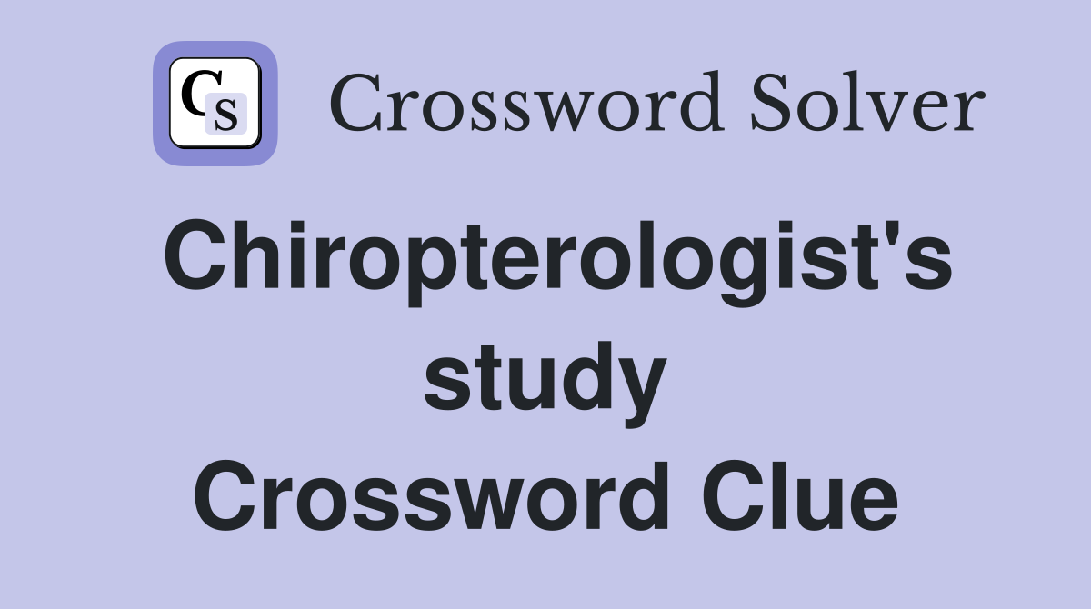 Chiropterologist's study Crossword Clue