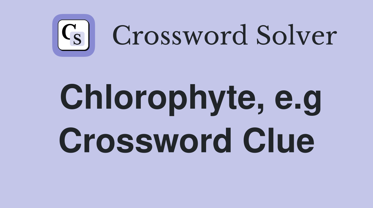 Chlorophyte, e.g Crossword Clue