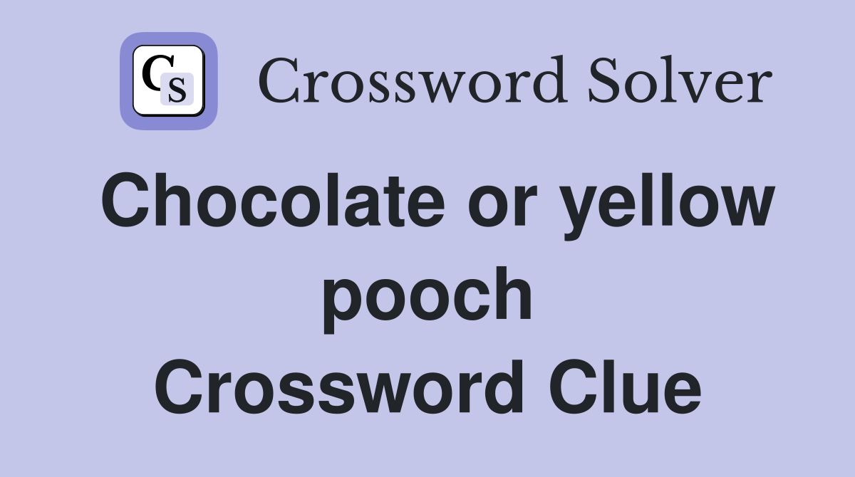 Chocolate or yellow pooch Crossword Clue