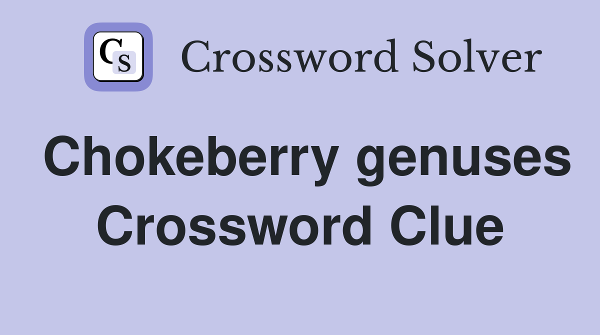 Chokeberry genuses Crossword Clue