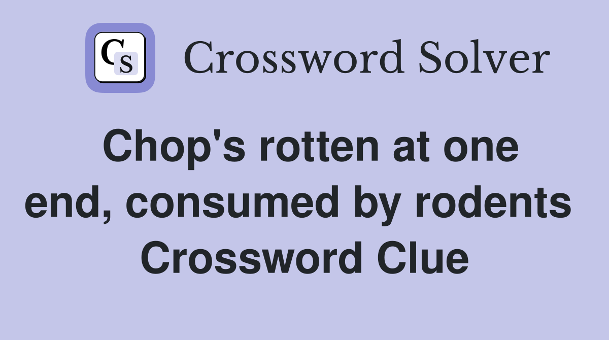 Chop's rotten at one end, consumed by rodents  Crossword Clue