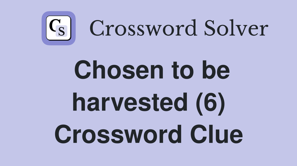 Chosen to be harvested (6) Crossword Clue
