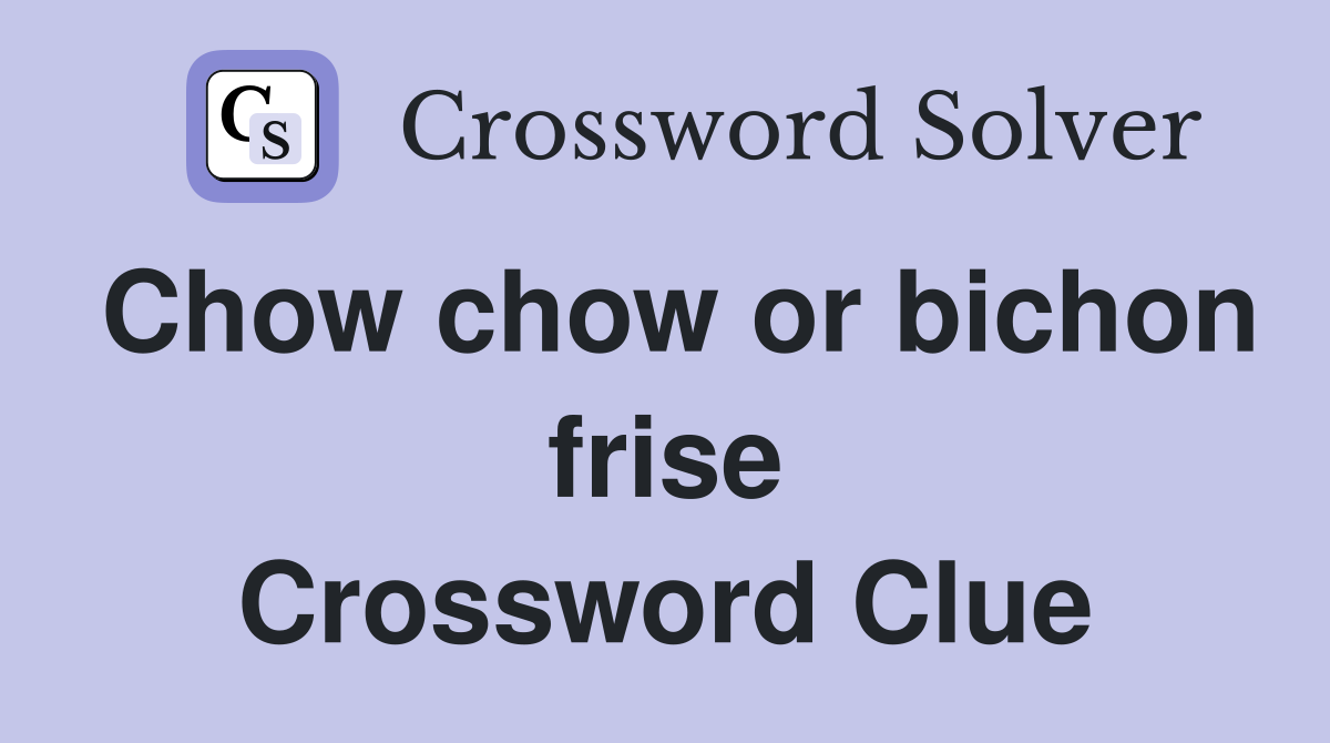 Chow chow or bichon frise Crossword Clue