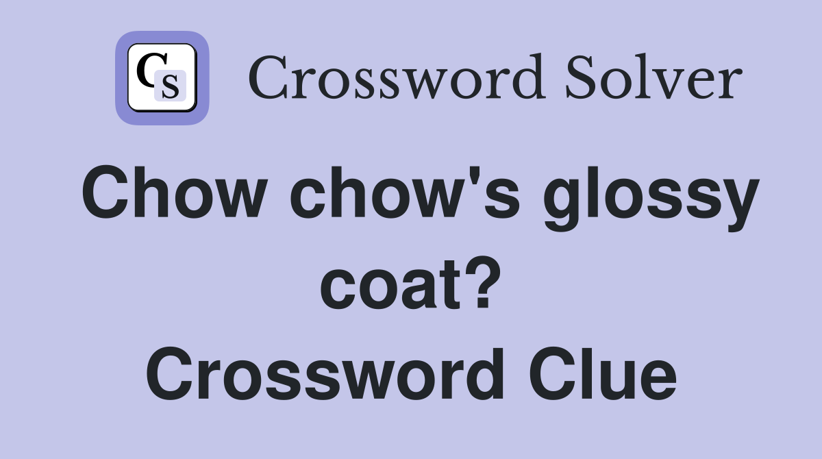 Chow chow's glossy coat? Crossword Clue