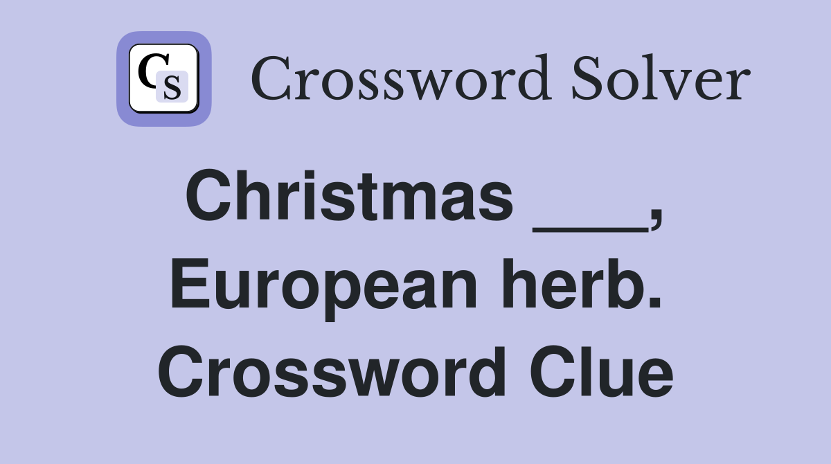 Christmas ___, European herb. Crossword Clue