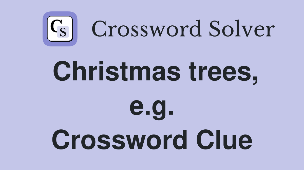 Christmas trees, e.g. Crossword Clue