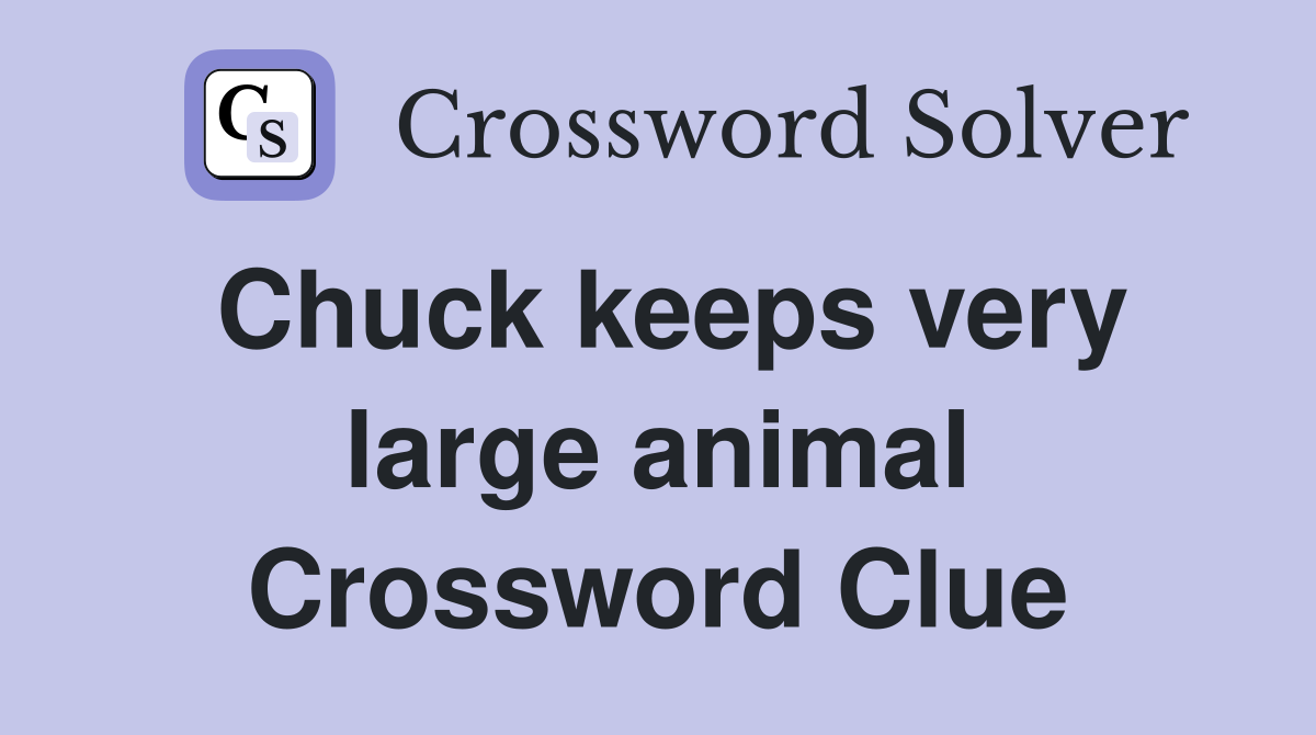 Chuck keeps very large animal Crossword Clue