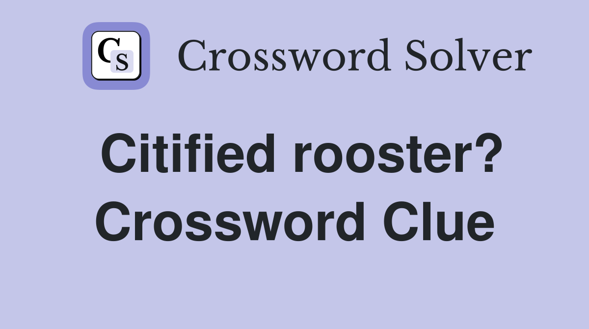 Citified rooster? Crossword Clue