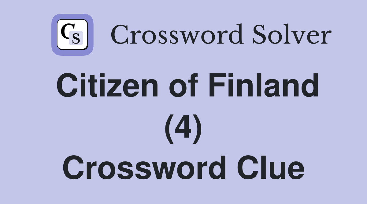 Citizen of Finland (4) Crossword Clue