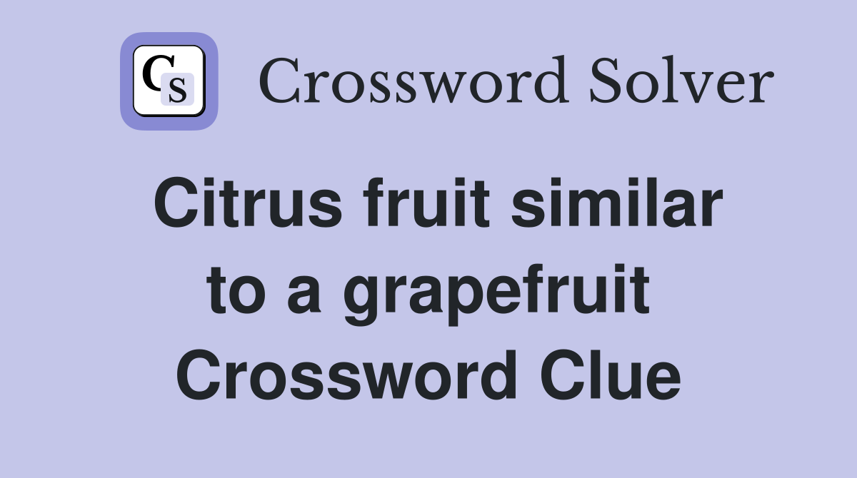 Citrus fruit similar to a grapefruit Crossword Clue