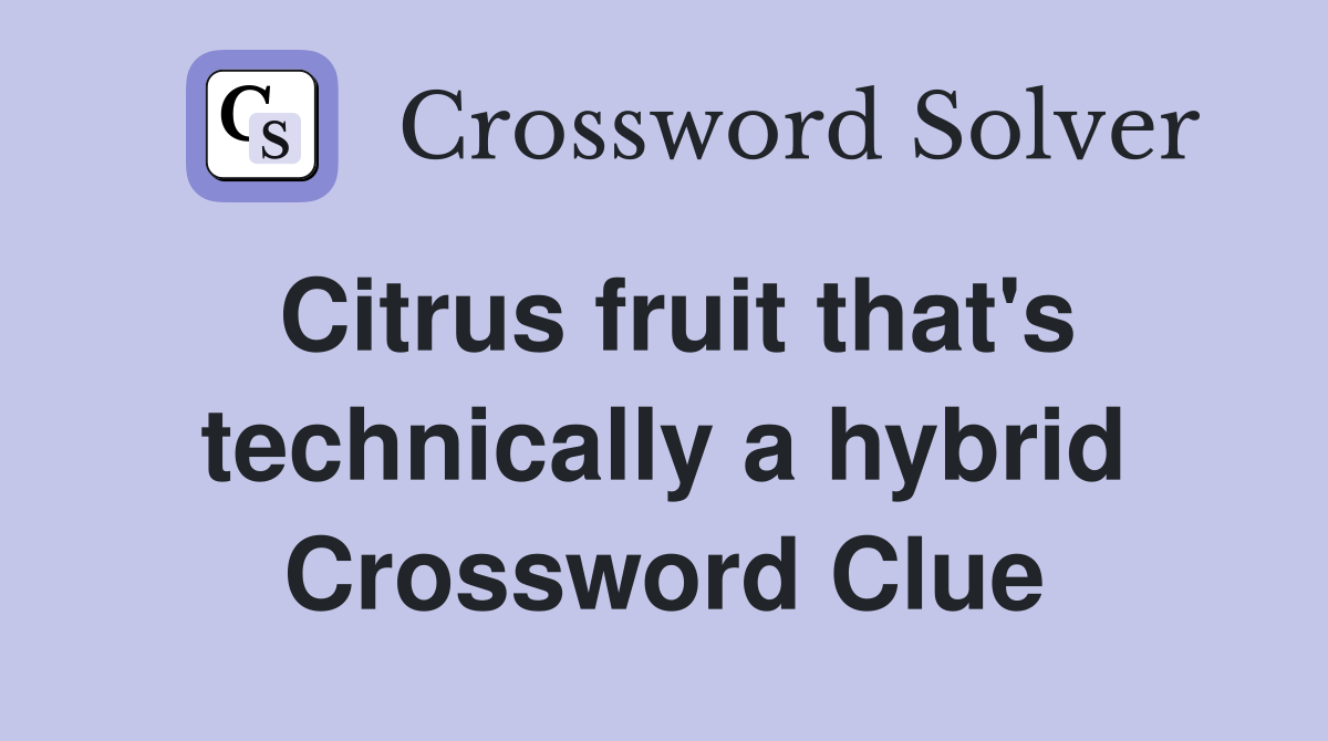 Citrus fruit that's technically a hybrid Crossword Clue