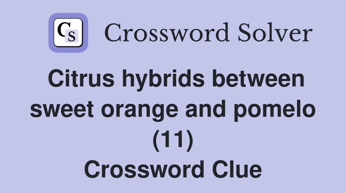 Citrus hybrids between sweet orange and pomelo (11) Crossword Clue