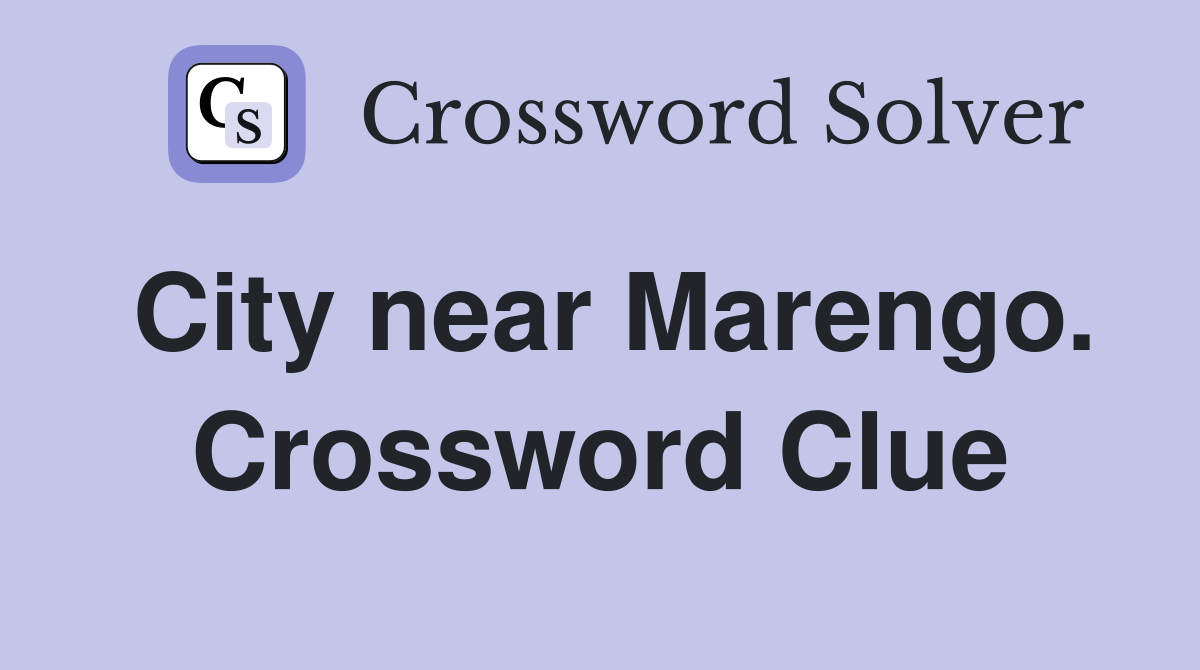 City near Marengo. Crossword Clue