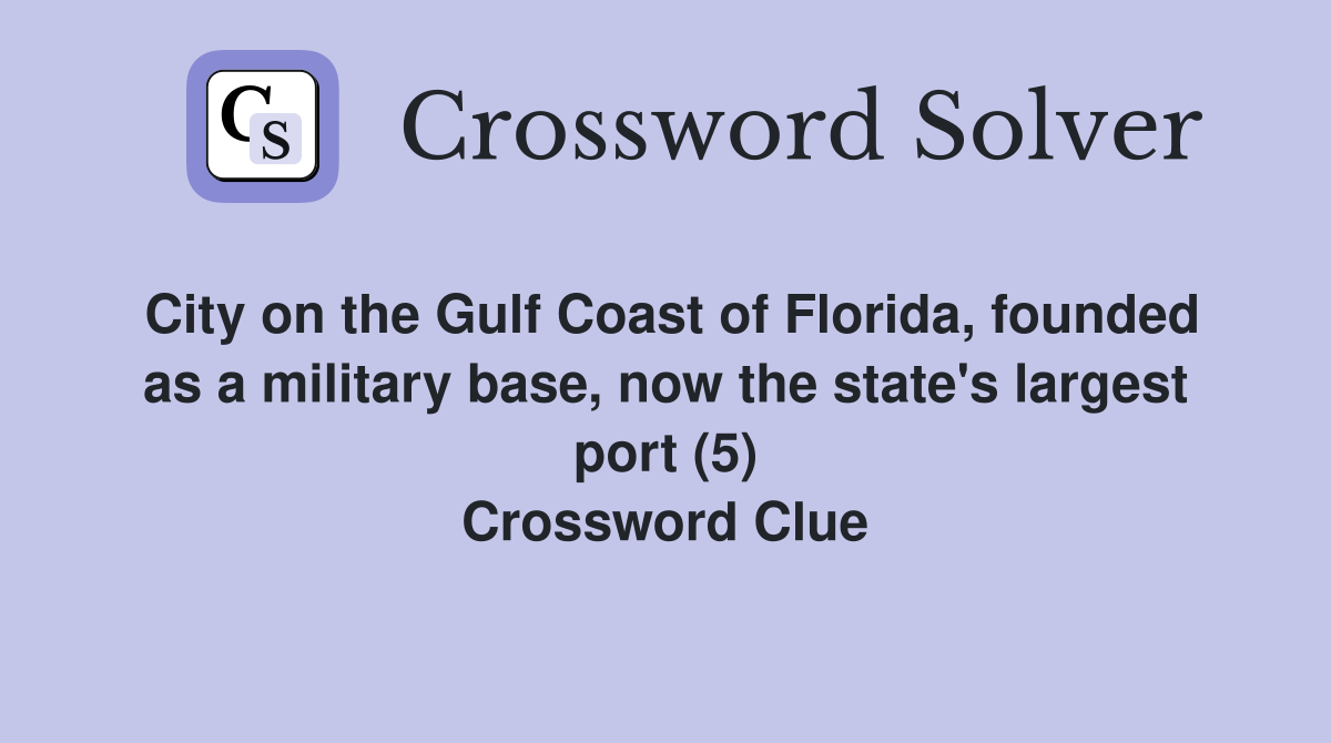 City on the Gulf Coast of Florida, founded as a military base, now the ...