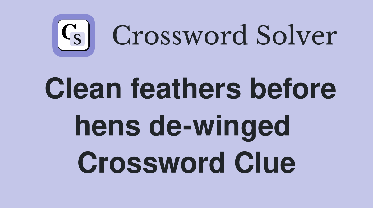 Clean feathers before hens de-winged  Crossword Clue