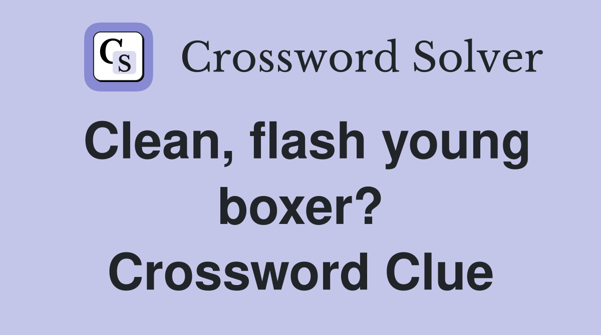 Clean, flash young boxer? Crossword Clue
